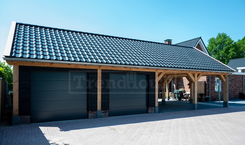 Trendhout-eiken-douglas-houten-schuur-garage-met-dubbele-carport-maatwerk-kopen-en-laten-bouwen-bouwpakket-met-zolder-Brussel-Elsene-Etterbeek-Schaarbeek